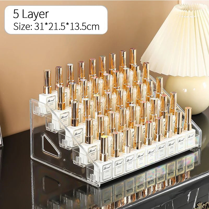 3/4/5/6/7 Layers Acrylic Nail Polish Display Rack - Cosmetic Organizer