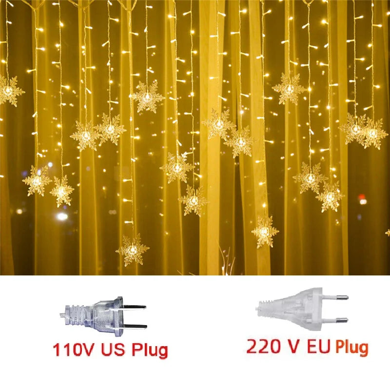 LED String Lights Flashing Fairy Curtain Lights