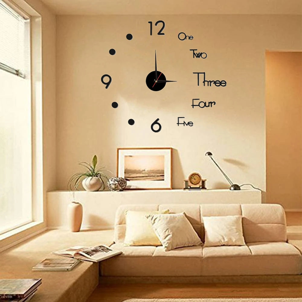 3D Roman Numeral & Numbers Acrylic Wall Clock