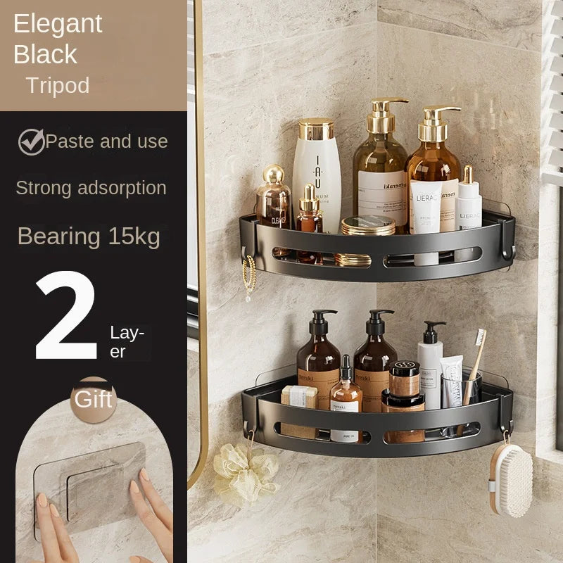 1/2/3pcs Corner Bathroom Shower Caddy Shelf Storage - No Drill