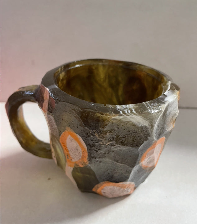 Resin Mineral Crystal Coffee Mugs with Handle