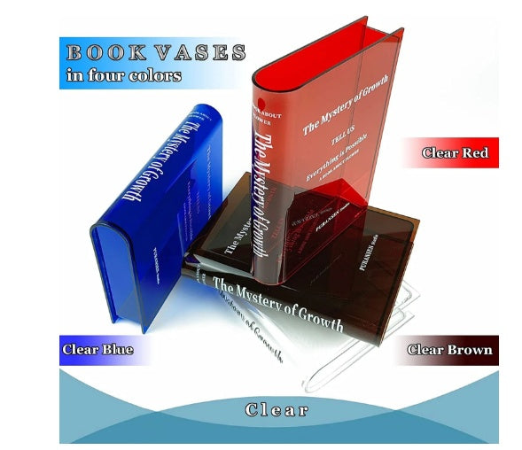 Clear Glass Book Shaped Flower Vase