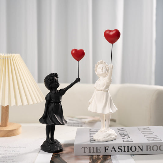 Little Girl With Balloon Art Sculpture
