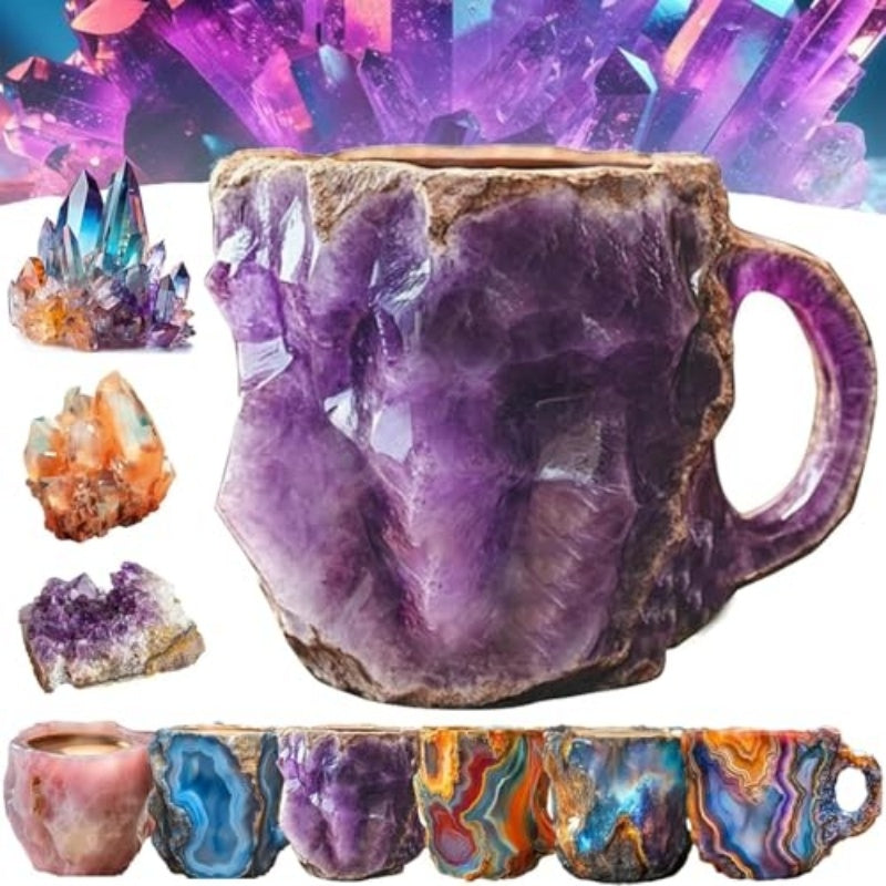 Resin Mineral Crystal Coffee Mugs with Handle