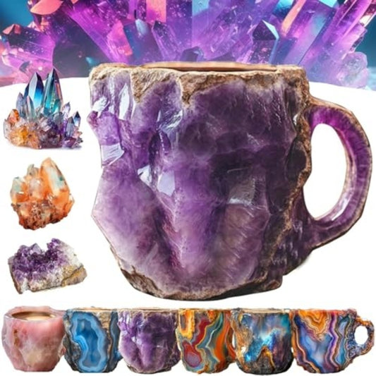 Resin Mineral Crystal Coffee Mugs with Handle
