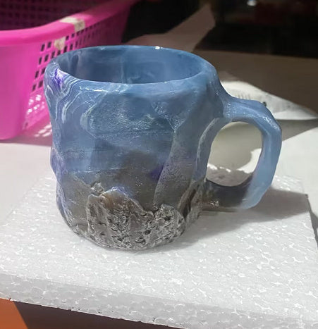 Resin Mineral Crystal Coffee Mugs with Handle