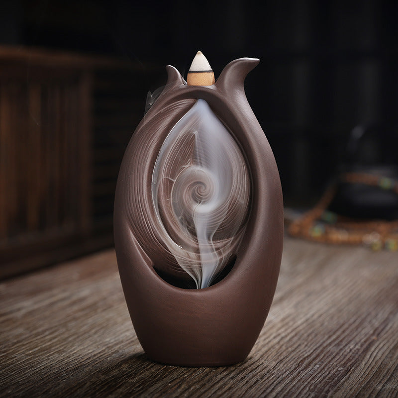 Ceramic Buddha Hand Waterfall Incense Burner