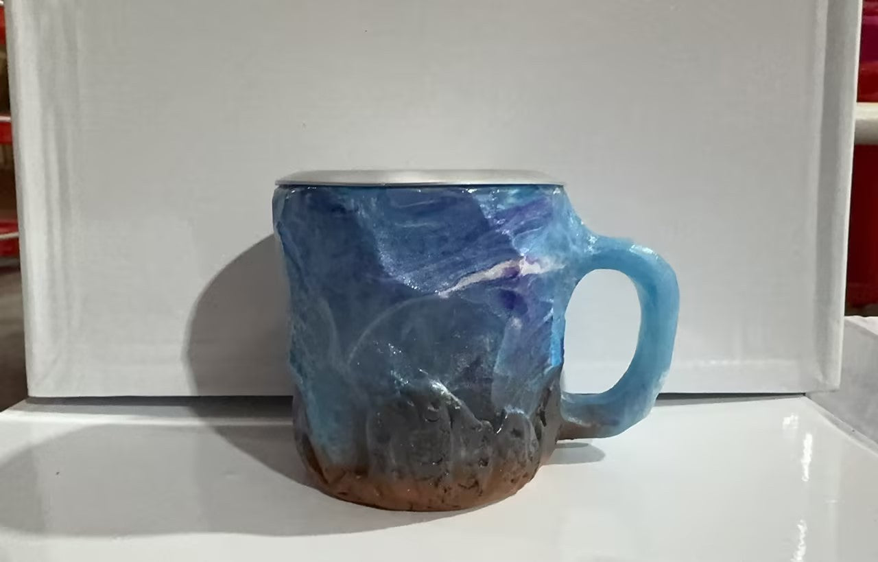 Resin Mineral Crystal Coffee Mugs with Handle