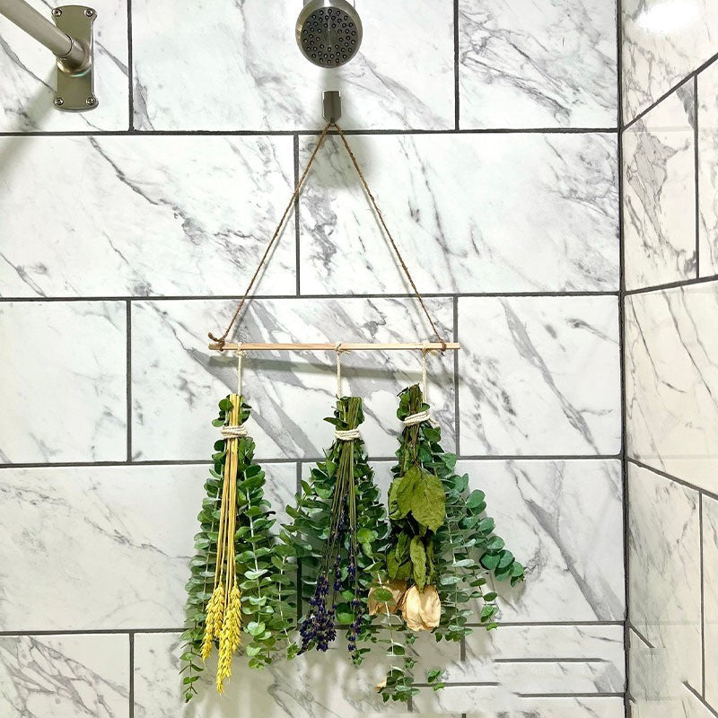 Bathroom Shower Natural Dried Eucalyptus Leaves, Flowers & Lavender
