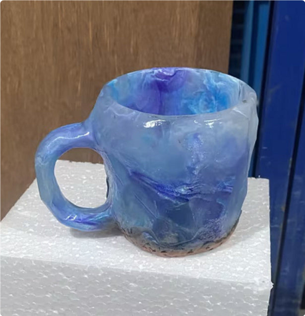 Resin Mineral Crystal Coffee Mugs with Handle