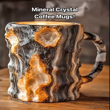 Resin Mineral Crystal Coffee Mugs with Handle