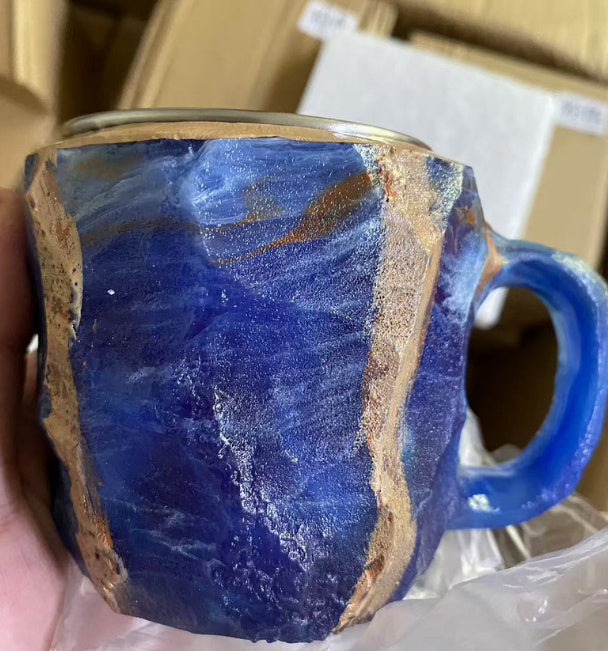 Resin Mineral Crystal Coffee Mugs with Handle