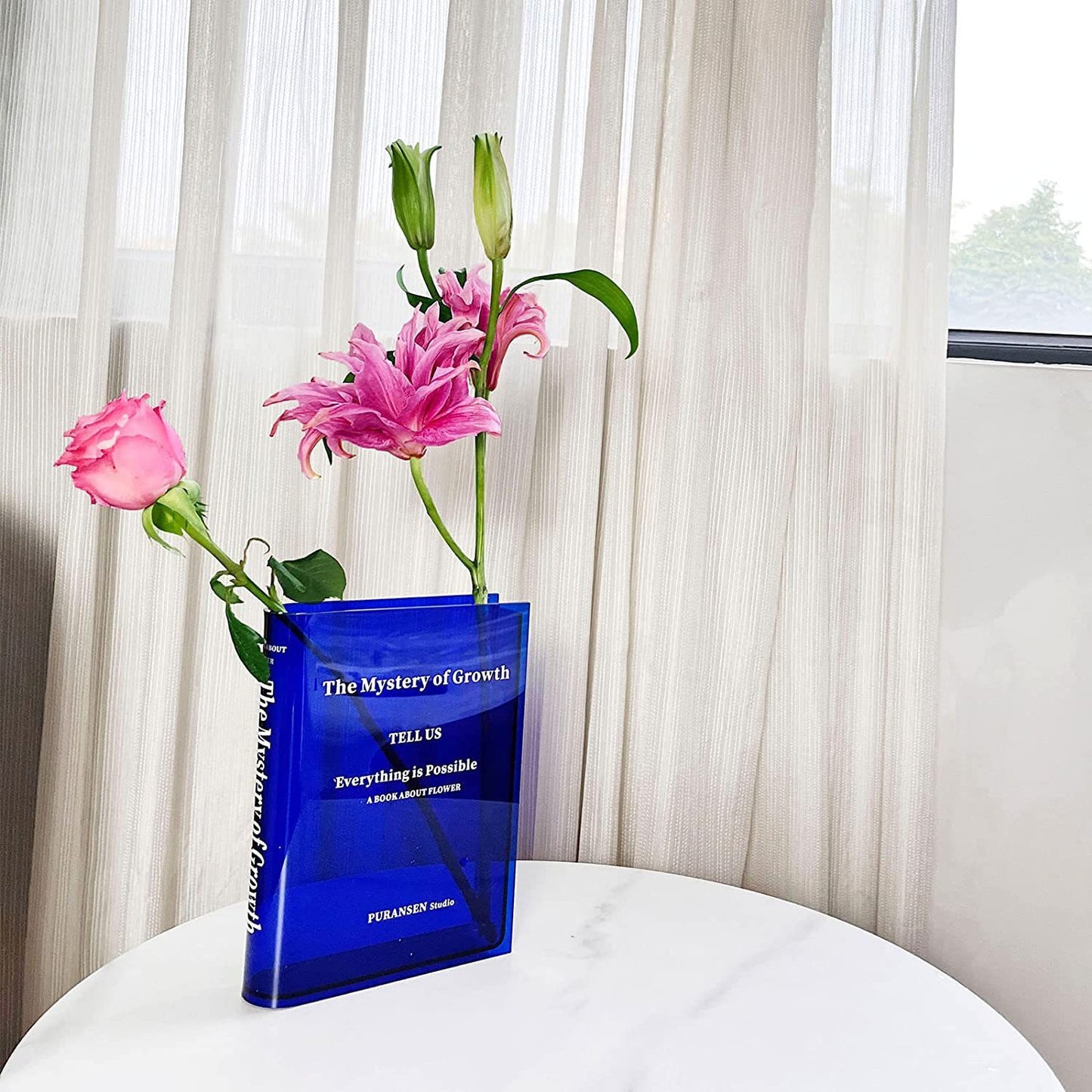 Clear Glass Book Shaped Flower Vase