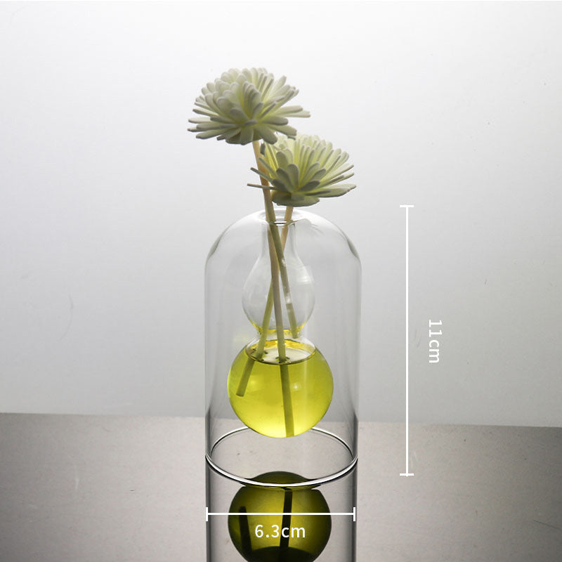 Double Hydroponic Glass Flower Pots