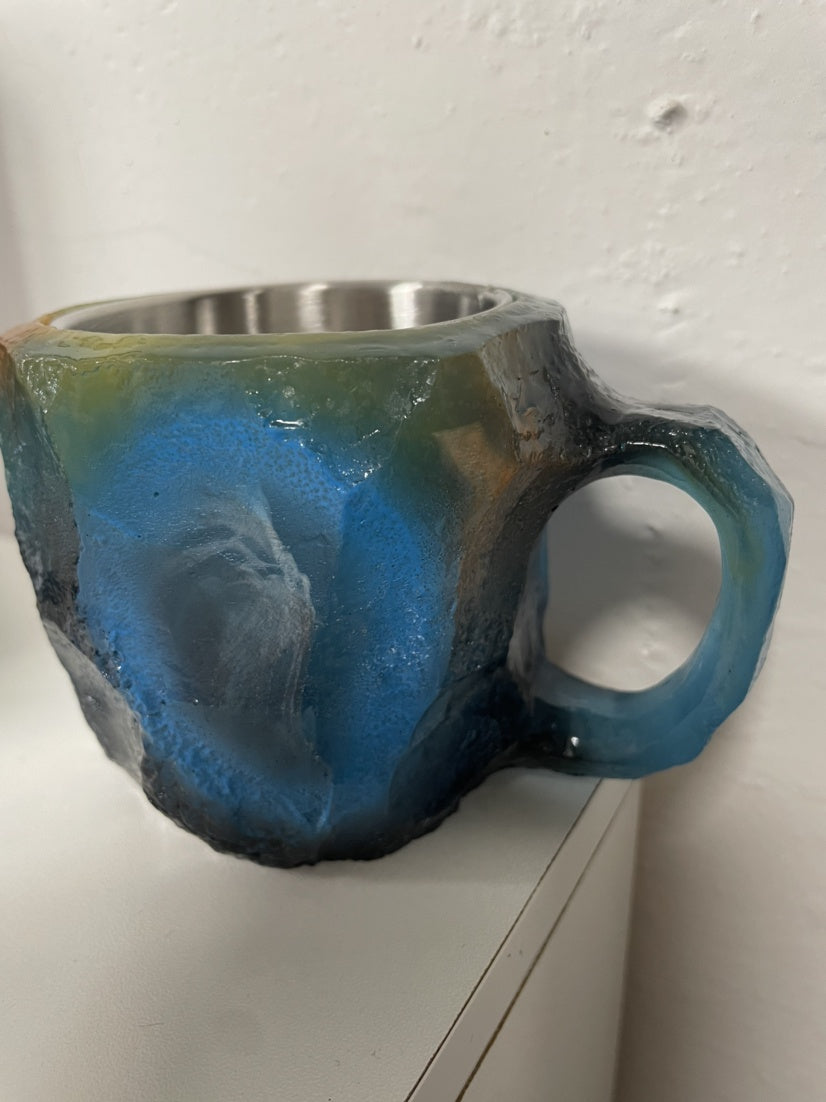 Resin Mineral Crystal Coffee Mugs with Handle