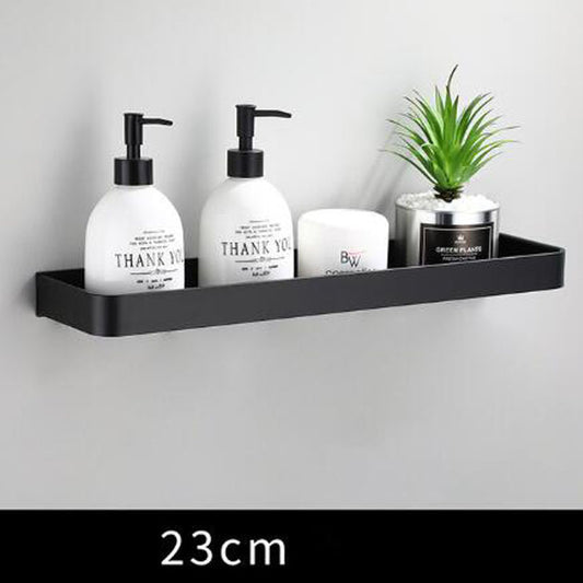 Black Wall-Mounted Bathroom Shelf