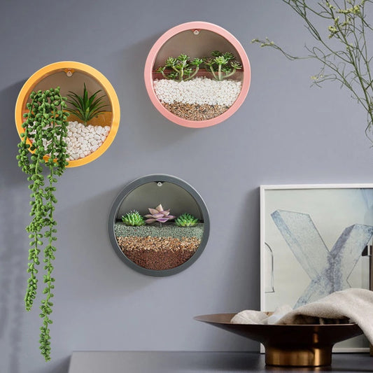 Round Wall Mounted Flower Vase