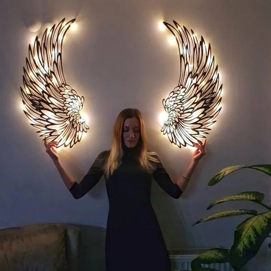 Carved Metal Angel Wings Wall Decor