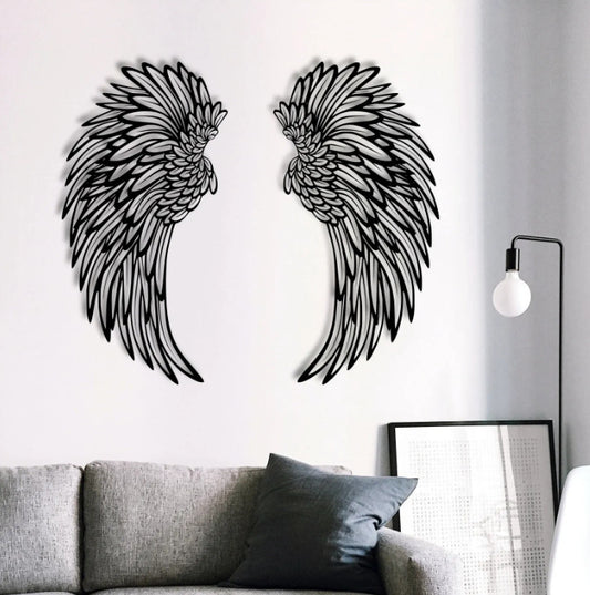 Carved Metal Angel Wings Wall Decor