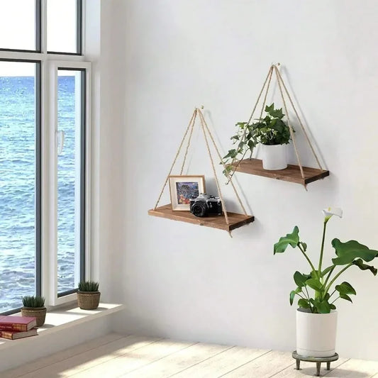 1PC Floating Wooden Swing for Plants