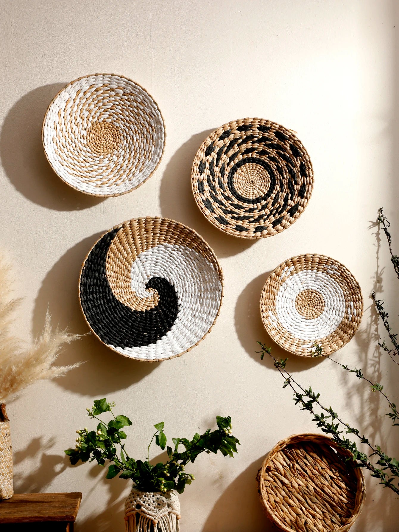 Boho Hanging Wall Baskets