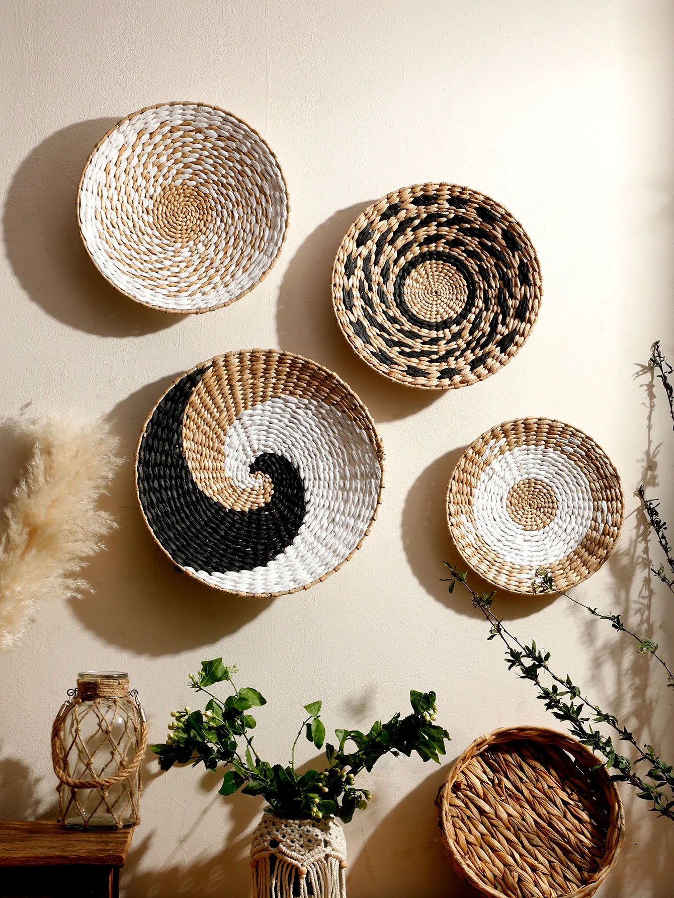 Boho Hanging Wall Baskets