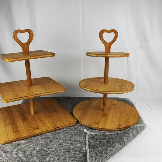 Three-Layer Bamboo Cake Stand